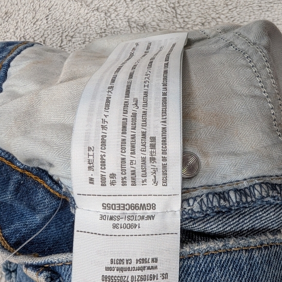 Abercrombie & Fitch Shorts Womens 30 Blue High Rise Mom Distressed 4” Cutoff - Picture 6 of 7